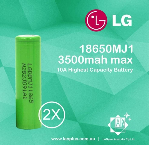 2x LG 18650 INR18650 MJ1 3500mah max 10A Highest Capacity li-ion Rechargeable Battery