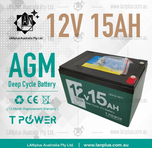 New EV 12V 15AH AGM Deep Cycle Battery 4 Electric Scooter eBike > 12Ah 6FM15 6DZM15