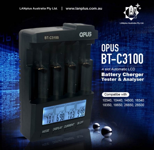  OPUS BT-C3100 Li-ion 18650 AA AAA NiMH Battery Analyzer Tester Charger V2.2
