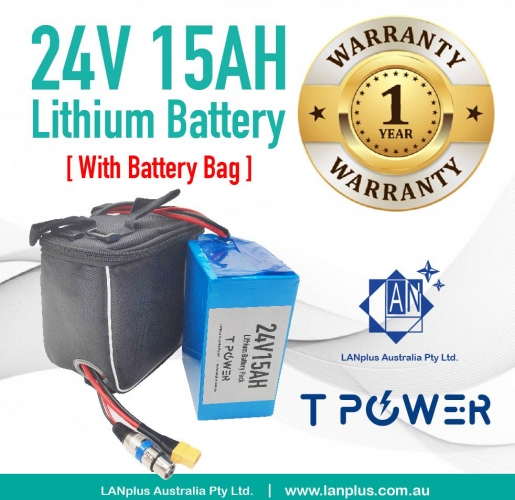 24V 15AH Lithium Battery w/ BMS 4 eBike Electric Scooter Mobility Bicycle w/ bag