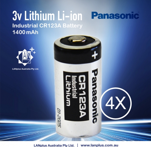 4x Panasonic 3V CR123a 1400mah CR17345 Lithium Battery CR123 DL123A EL123A No Rechargeable Battery