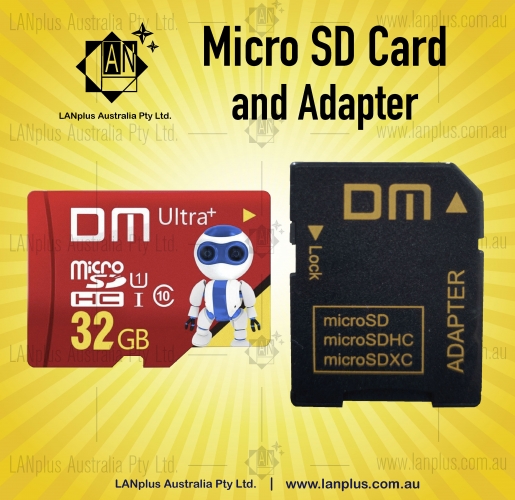 Micro Ultra SD Card MD 32GB Ultra+ Class 10 TF + Adapter