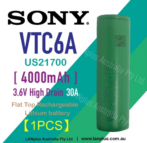 SONY 21700 VTC6A 4000mAh 3.7V 30A Lithium Rechargeable Battery Flat Top > Samsung 48X 40T